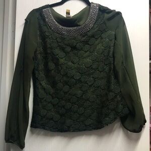 Elegant Green Lace Women's Top
